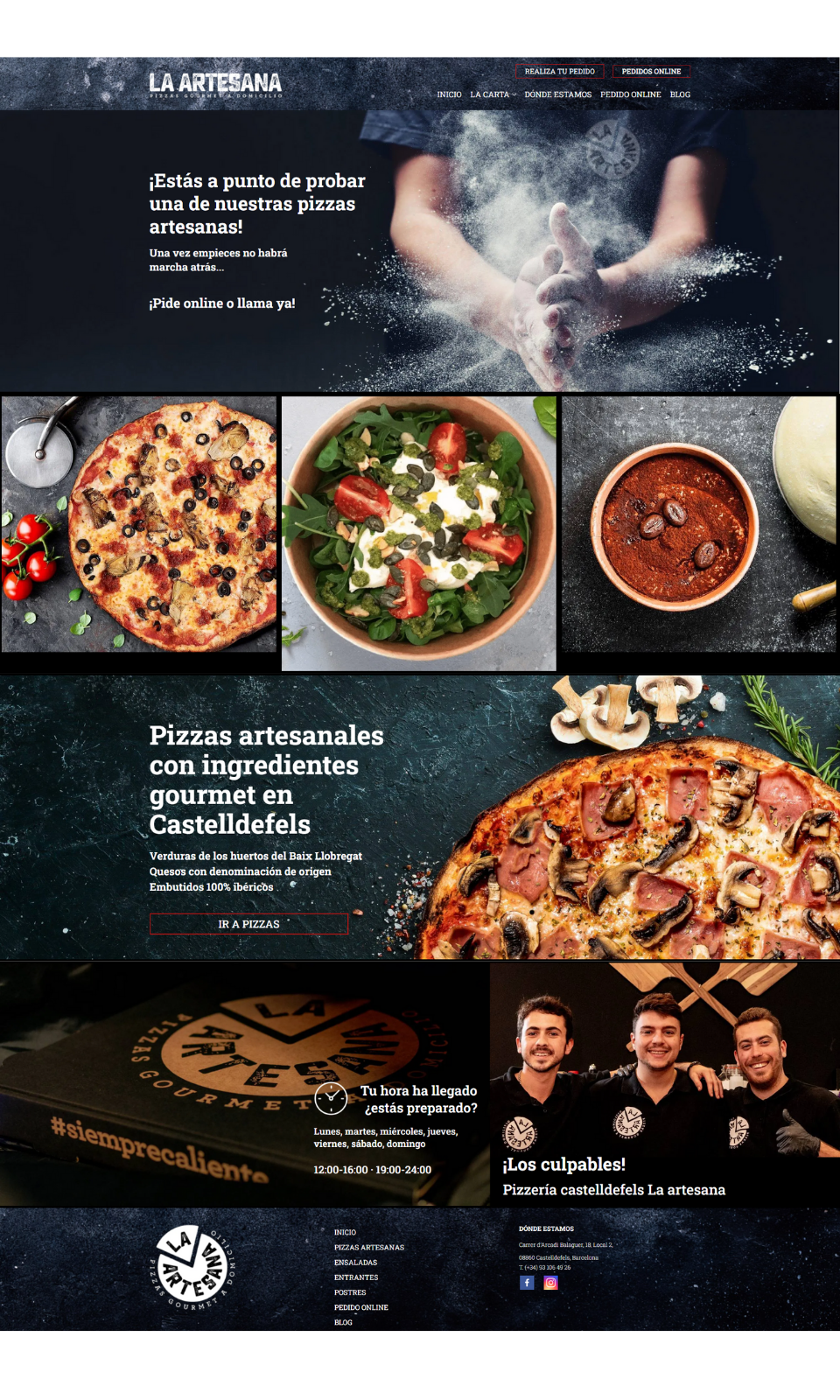 Diseño Web para Pizzería La Artesana