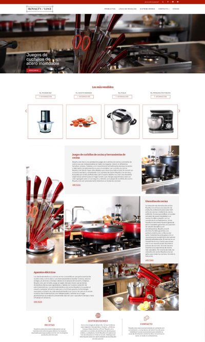 diseño web para tienda de productos de cocina