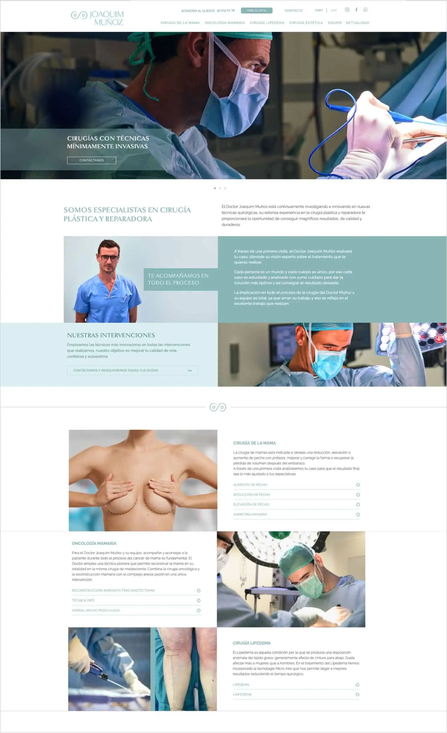 Diseño web para cirujano plástica Doctor Joaquim Muñoz