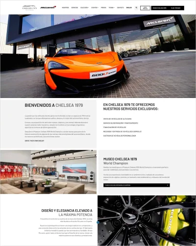 Diseño web concesionario coches de lujo McLaren
