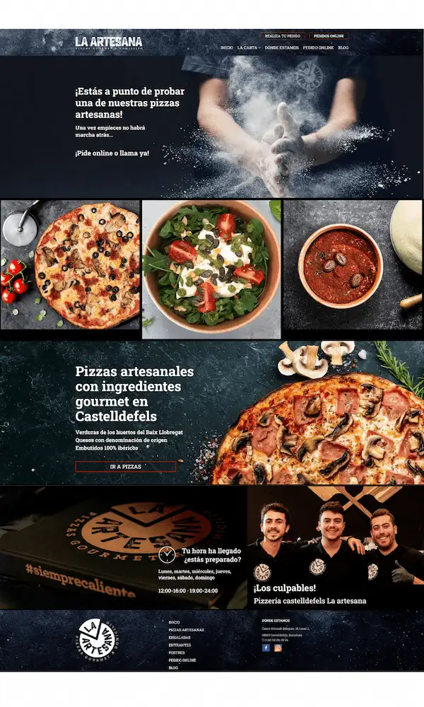 Diseño Web para Pizzería Castelldefels